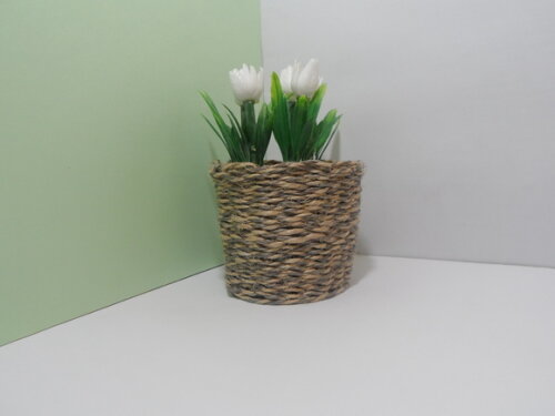 Arranjo Floral em Vaso de Sisal