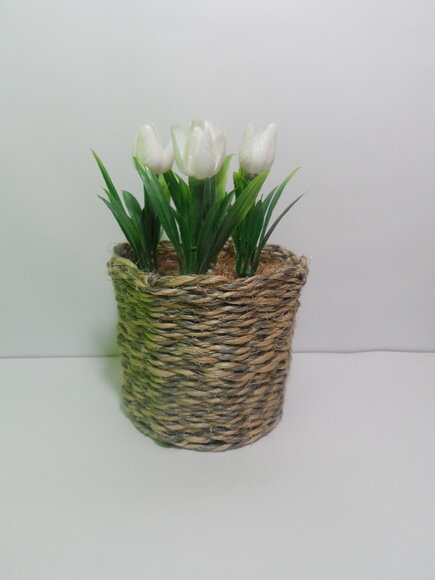 Arranjo Floral em Vaso de Sisal
