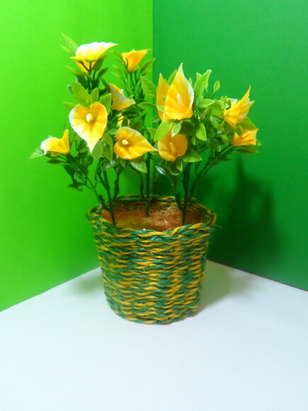 Arranjo Floral em Vaso de Sisal