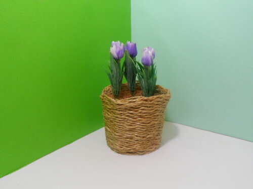 Arranjo Floral em Vaso de Sisal