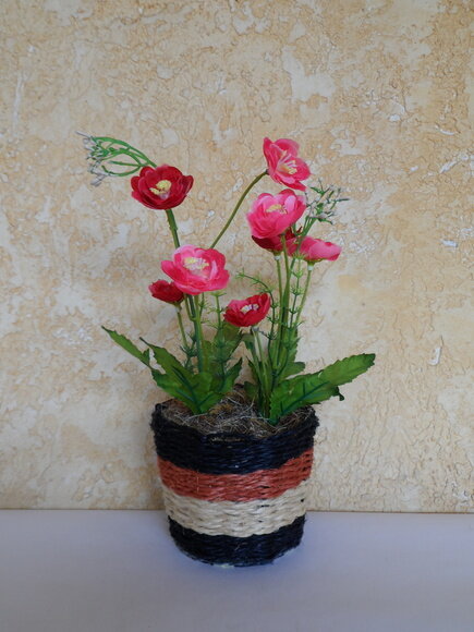 Arranjo Floral em Vaso de Sisal