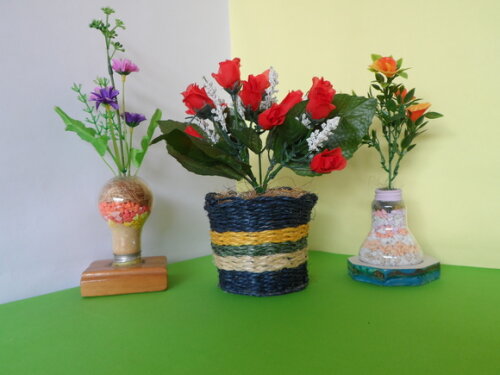 Arranjo Floral em Vaso de Sisal