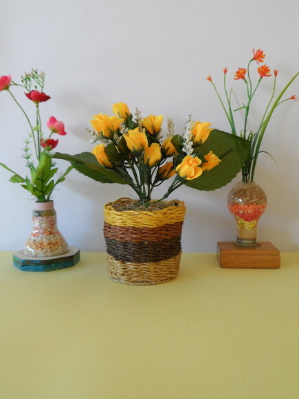 Arranjo Floral em Vaso de Sisal