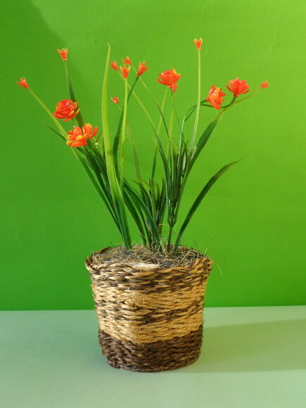 Arranjo Floral em Vaso de Sisal