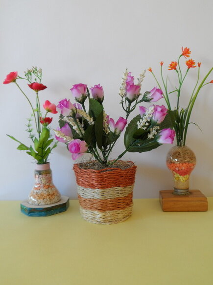 Arranjo Floral em Vaso de Sisal
