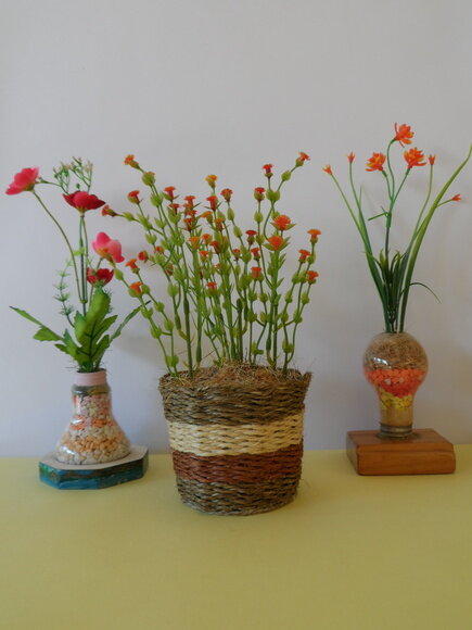 Arranjo Floral em Vaso de Sisal