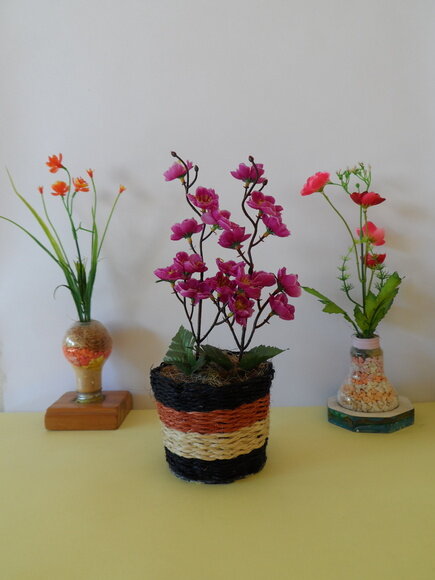 Arranjo Floral em Vaso de Sisal