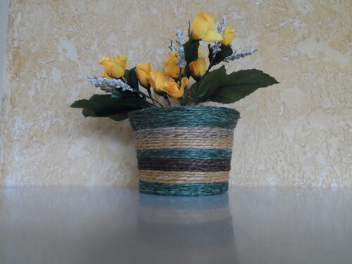 Arranjo Floral em Vaso de Sisal