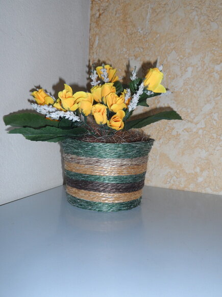 Arranjo Floral em Vaso de Sisal