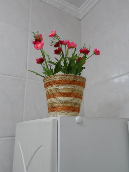 Arranjo Floral em Vaso de Sisal
