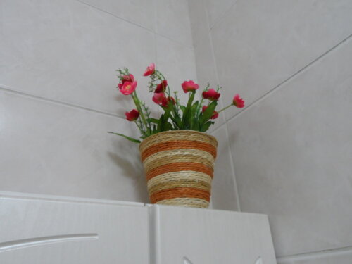 Arranjo Floral em Vaso de Sisal