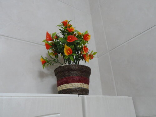Arranjo Floral em Vaso de Sisal