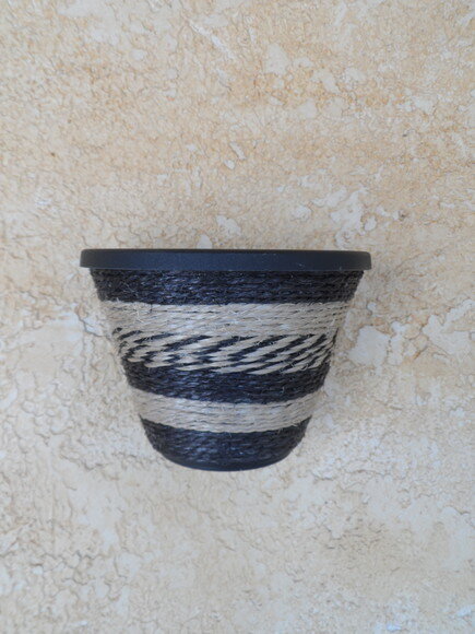 Vaso Parede Decorado com Sisal