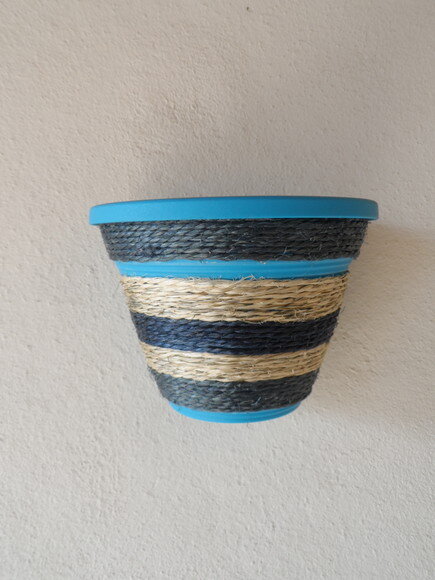 Vaso Parede Decorado com Sisal