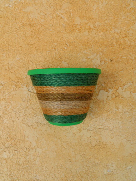 Vaso Parede Decorado com Sisal