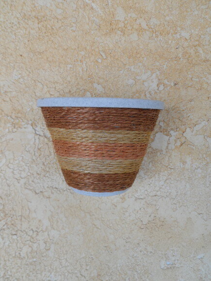 Vaso Parede Decorado com Sisal