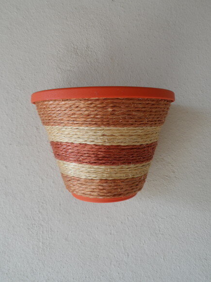 Vaso Parede Decorado com Sisal