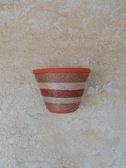 Vaso Parede Decorado com Sisal