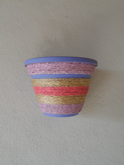 Vaso Parede Decorado com Sisal
