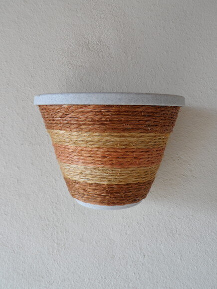 Vaso Parede Decorado com Sisal