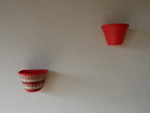 Vaso Parede Decorado com Sisal