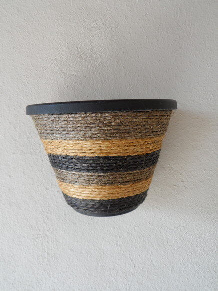 Vaso Parede Decorado com Sisal