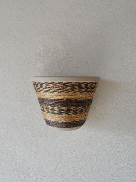 Vaso Parede Decorado com Sisal