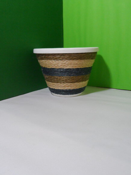 Vaso Parede Decorado com Sisal