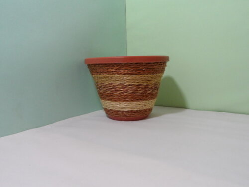 Vaso Parede Decorado com Sisal