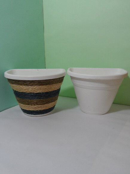 Vaso Parede Decorado com Sisal