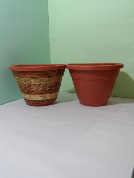 Vaso Parede Decorado com Sisal