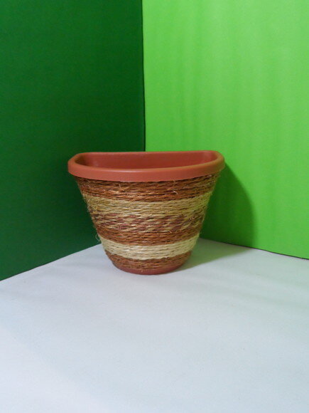 Vaso Parede Decorado com Sisal