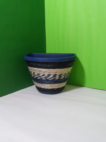 Vaso Parede Decorado com Sisal