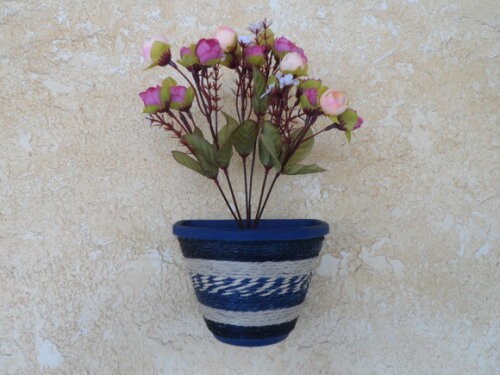 Vaso Parede Decorado com Sisal