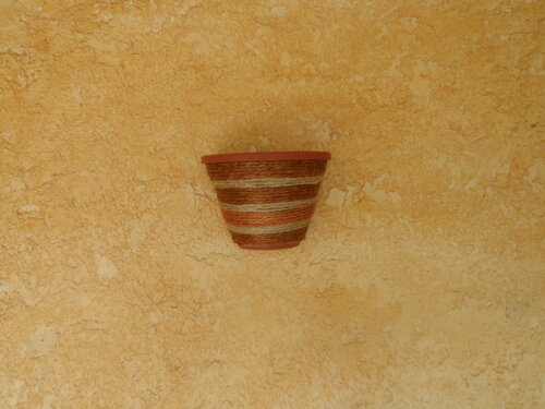 Vaso Parede Decorado com Sisal