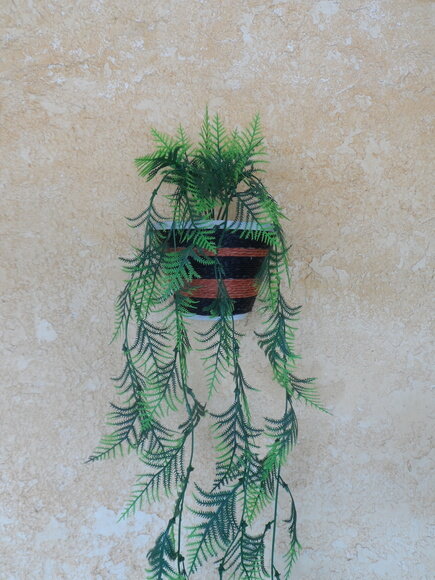 Vaso Parede Decorado com Sisal