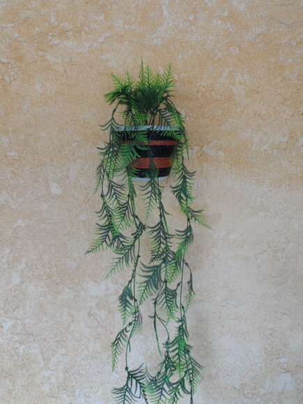 Vaso Parede Decorado com Sisal
