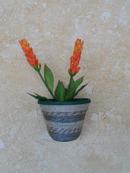 Vaso Parede Decorado com Sisal