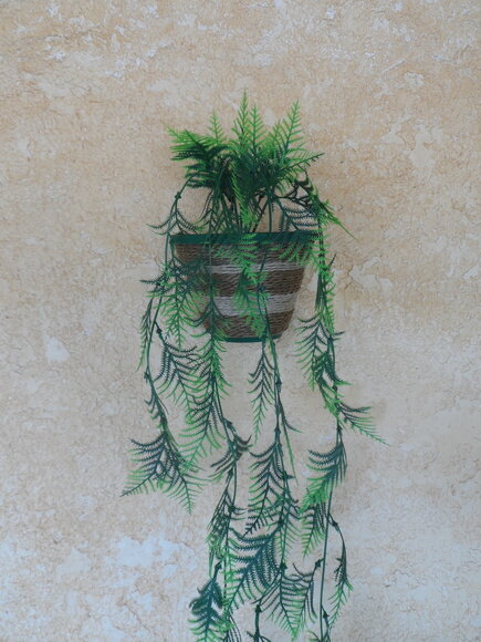 Vaso Parede Decorado com Sisal