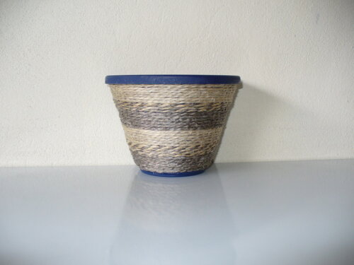 Vaso Parede Decorado com Sisal