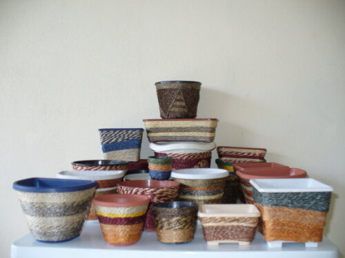 Vaso Parede Decorado com Sisal