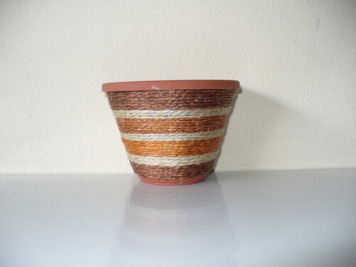 Vaso Parede Decorado com Sisal