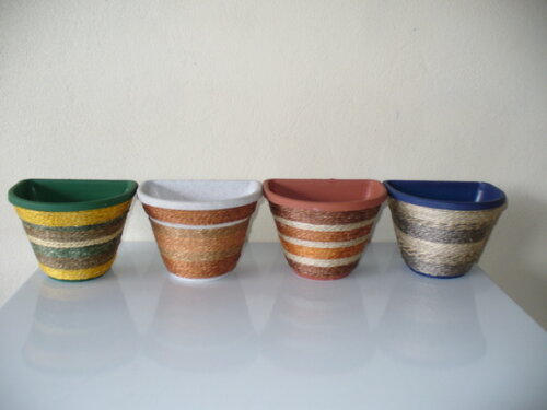 Vaso Parede Decorado com Sisal