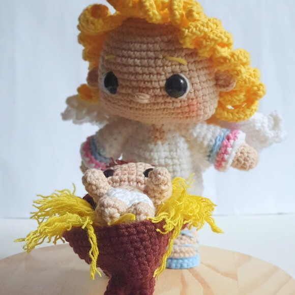 Enfeite Presépio de Natal 4 Peças Amigurumi