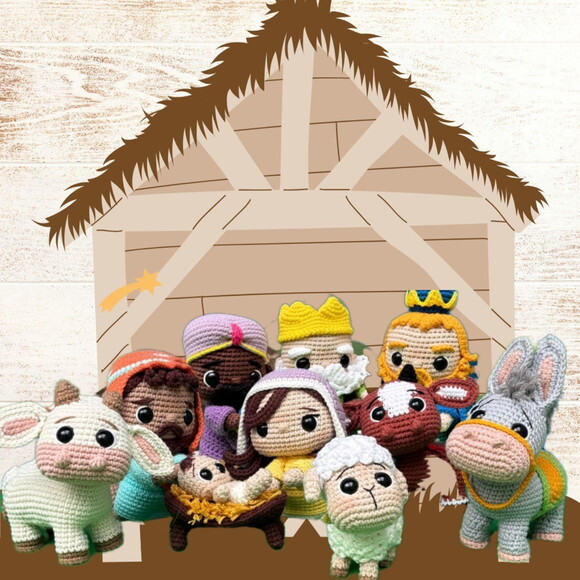 Enfeite Presépio de Natal Completo Amigurumi