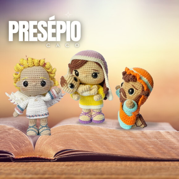 Enfeite Presépio de Natal 5 Peças Amigurumi