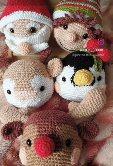 Kit Enfeite de Natal para Arvore de Croche Amigurumi