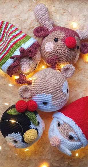 Kit Enfeite de Natal para Arvore de Croche Amigurumi