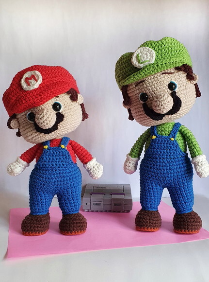 Super Mario Bros e Luigi Bros Amigurumi Bichinhos de Crochê