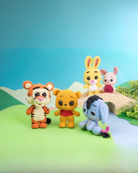 Pooh e Seus Amigos em Amigurumi